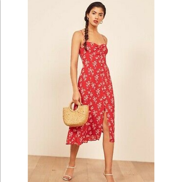 Reformation Dresses & Skirts - Like New REFORMATION red Cybil button dress